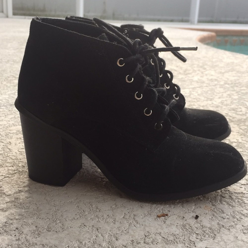 Black suede booties